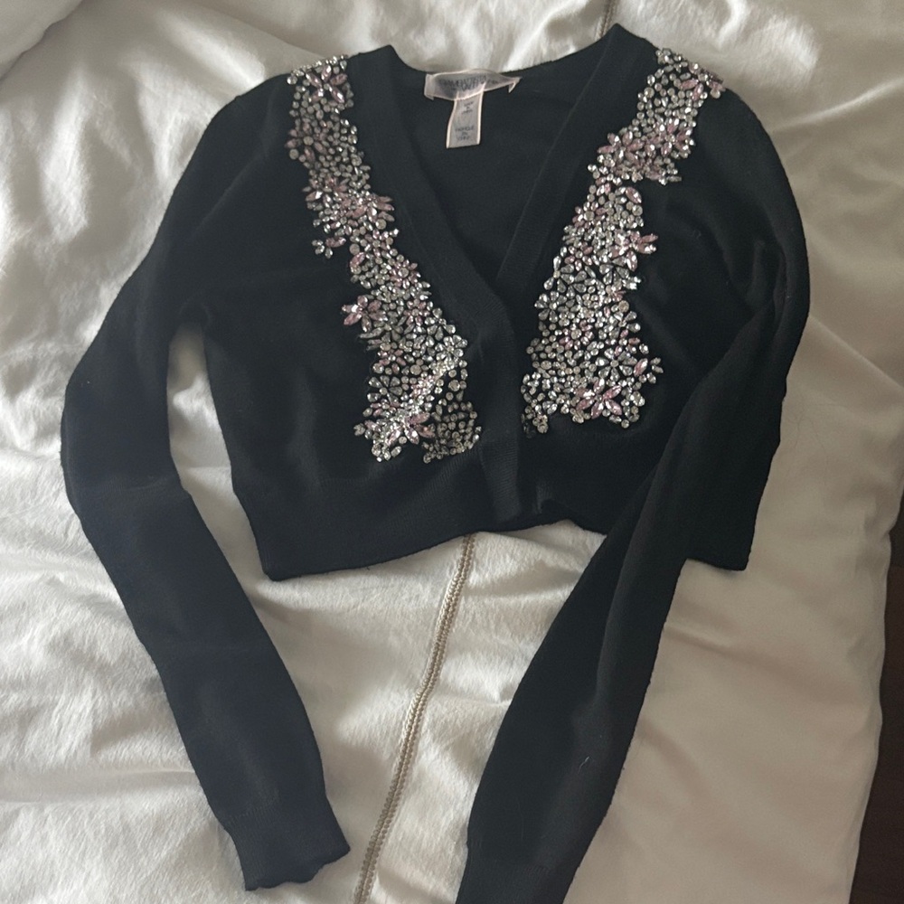 Giamvattista Valli XS Embellished Black Cardigan